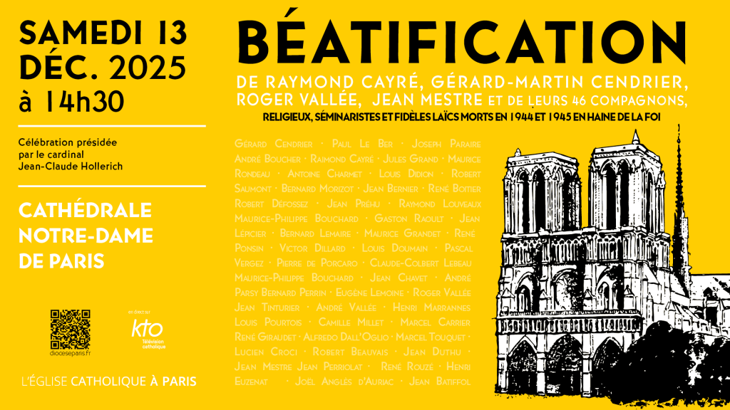 Visuel officiel de la béatification des martyrs français de 1944-1945