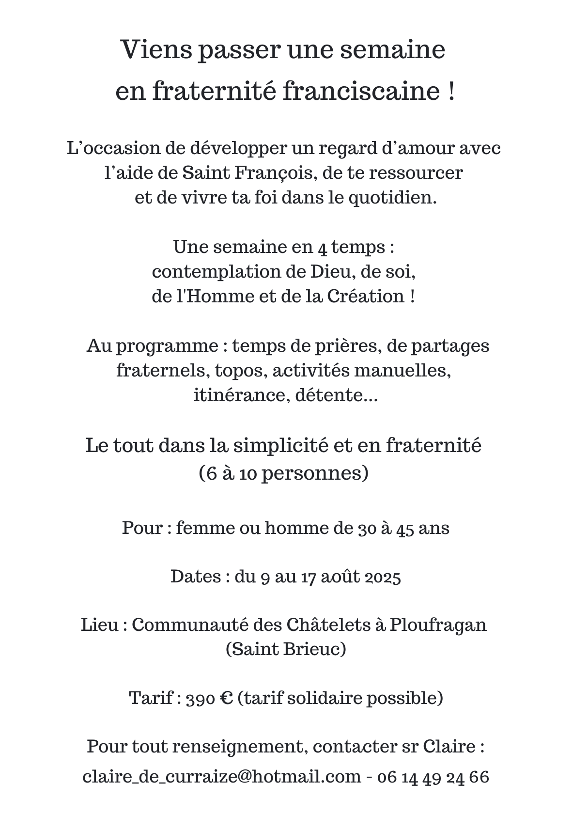 flyer vacances franciscaines texte
