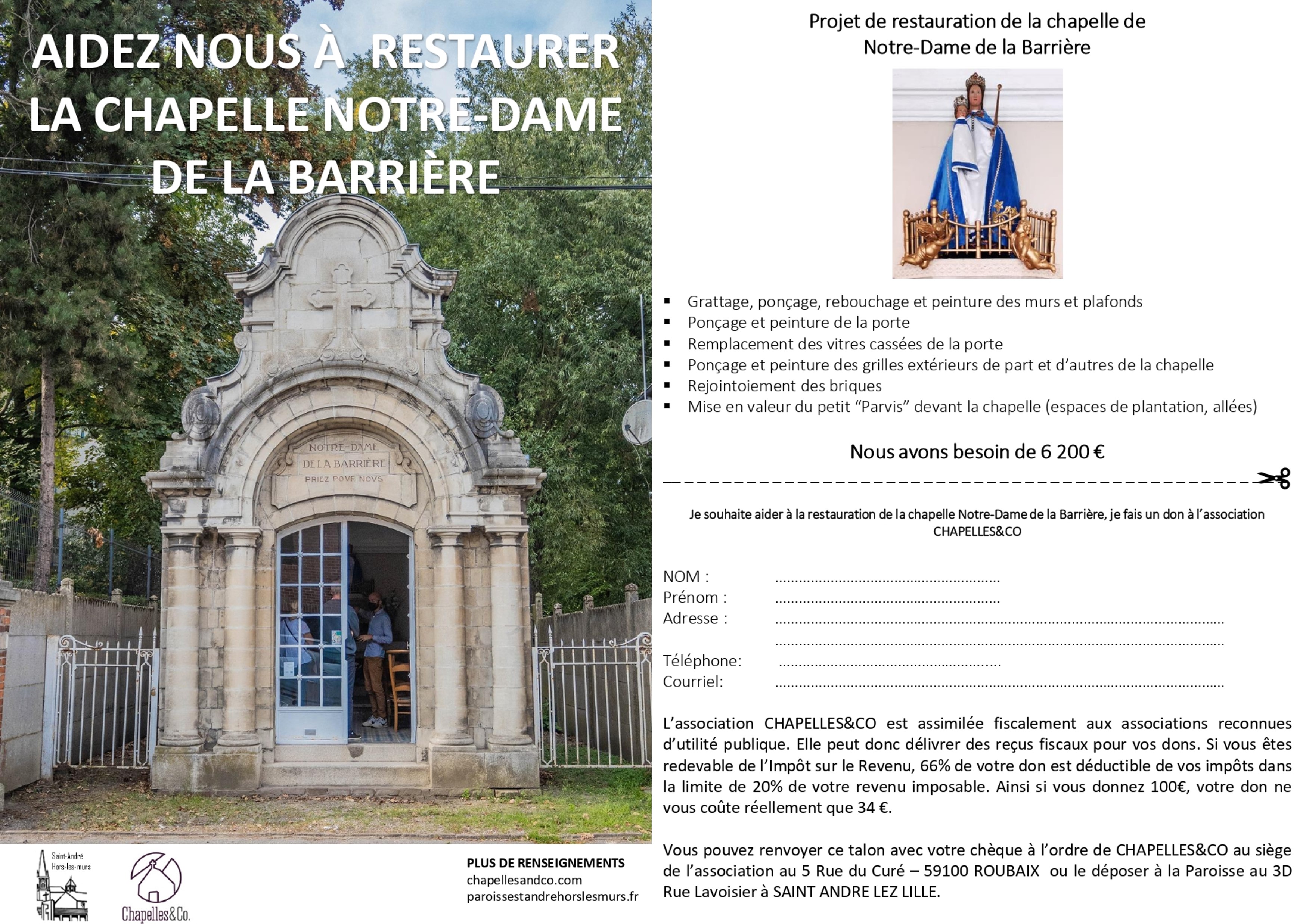 Flyer Restauration Chapelle ND de la BARRIERE