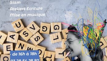 Affiche Expo HB Vernissage mots par les mots 2024