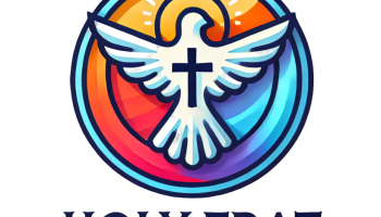 DALLÂ·E 2025-01-26 17.17.08 - A modern, minimalist, and colorful circular logo for the group 'Holy Frat'. The logo should feature a dove forming a cross and include a representatio